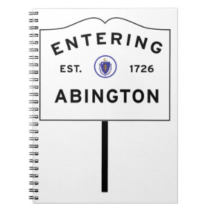 Caderno Espiral Abington Massachusetts, sinal entrando da cidade