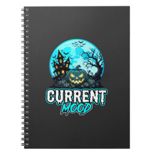 Caderno Espiral Abóbora Assombrada do Humor Atual de Halloween