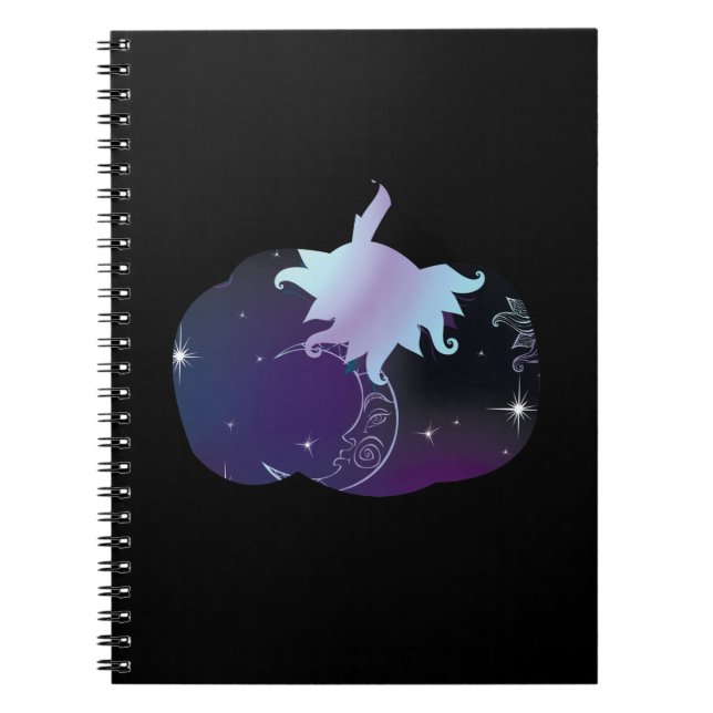 Caderno Espiral Abóbora Azul Escuro (Frente)