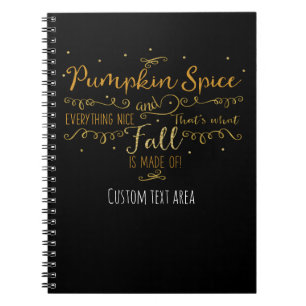 Caderno Espiral Abóbora Tempero & Tudo Bonito Outono QUALQUER COR