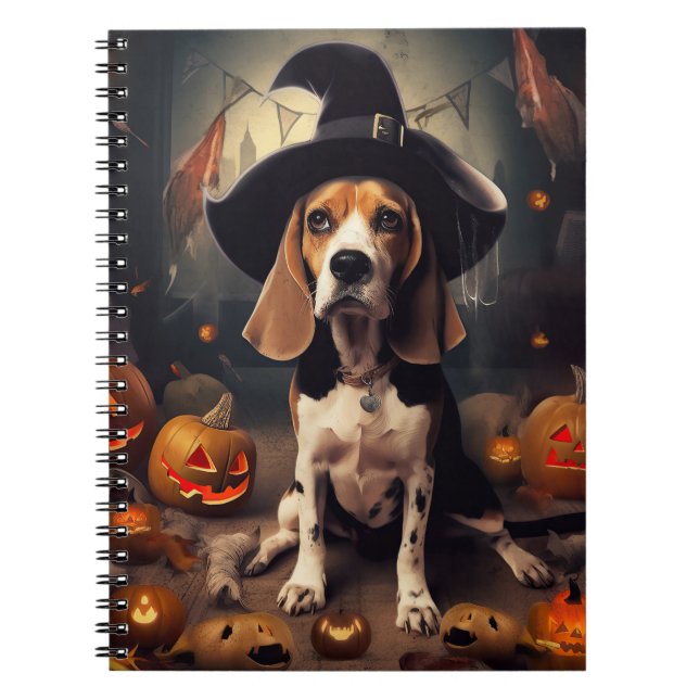 Caderno Espiral Abóboras Beagle Halloween Assustadoras (Frente)