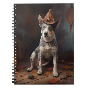 Caderno Espiral Abóboras de Gado Australianas de Halloween Assusta