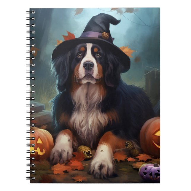 Caderno Espiral Abóboras de Halloween Assustadoras do Montanha de  (Frente)