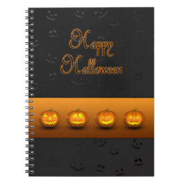 Caderno Espiral Abóboras de Halloween Jack-o-Lantern
