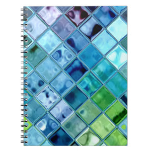 Caderno Espiral Abra o design original vibrante fresco do oceano
