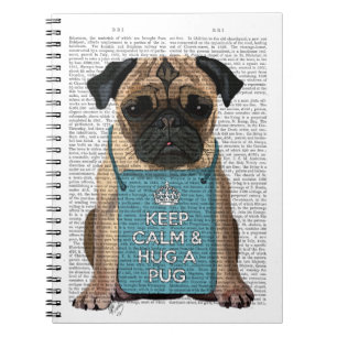 Caderno Espiral Abraçar um Pug
