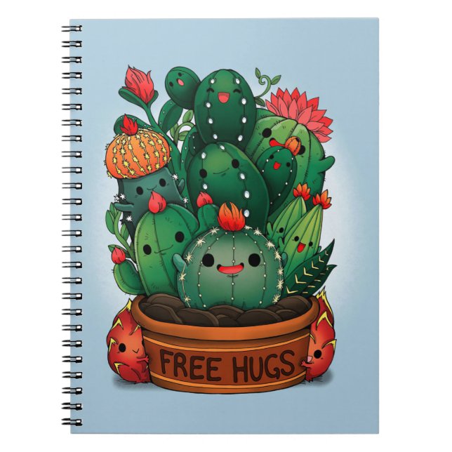 Caderno Espiral Abraços livres Sucultos (Frente)