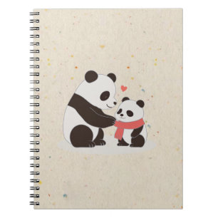 Caderno Espiral Abraços Quentes, Panda Amor