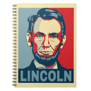 Caderno Espiral Abraham Lincoln EUA Presidente Estilo Esperança