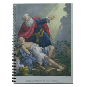 Caderno Espiral Abraham que oferece acima de seu filho Isaac, de