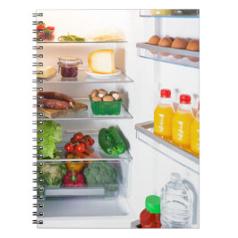 Caderno Espiral Abrir o frigorífico cheio de comida