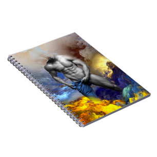 Caderno Espiral Abs ardentes e sem camisa do homem da SlipperyJoe 