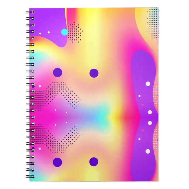 Caderno Espiral Abstract Colorful Pop Art Gradient  (Frente)