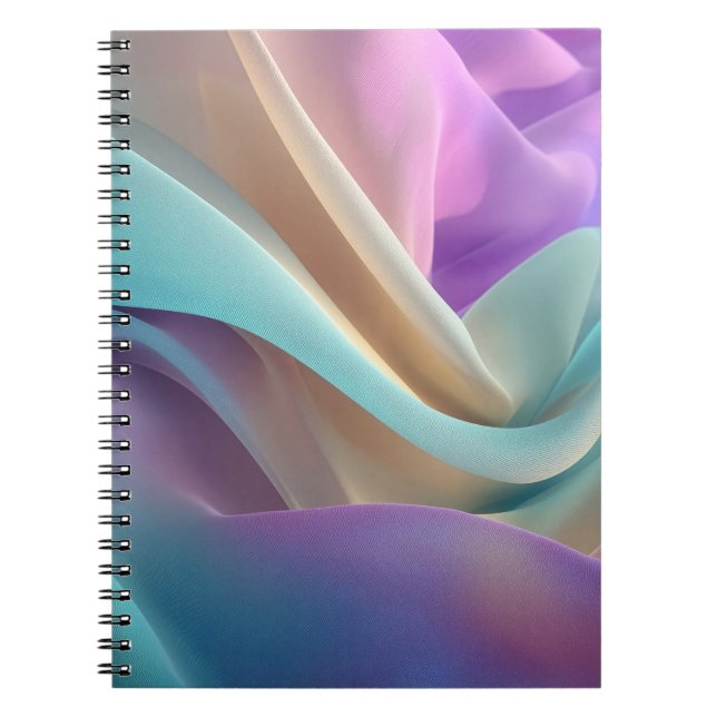 Caderno Espiral Abstract Fabric Texture in Pastel Tones (Frente)