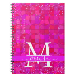 Caderno Espiral Abstract Fuchsia Red Customizable