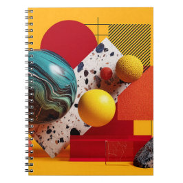 Caderno Espiral Abstract geometric colorful composition