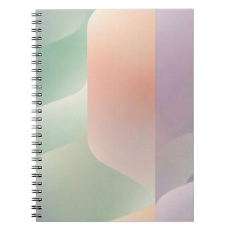 Caderno Espiral Abstract Geometric Notebook – Green Orange Purple