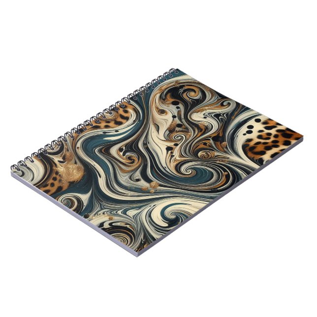 Caderno Espiral Abstract Leopard Print Swirl (Left Side)