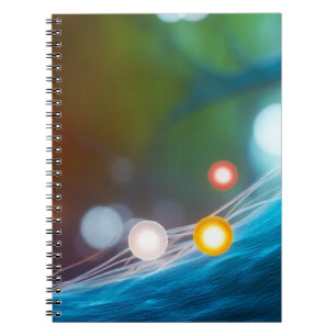 Caderno Espiral Abstract Microscopic Medical Journey of Glowing Pa