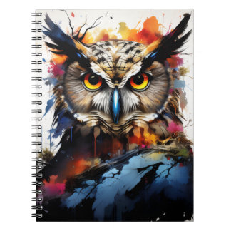 Caderno Espiral Abstract Owl | Notebook Journal