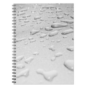 Caderno Espiral Abstract Water Droplets on Metallic Surface Textur