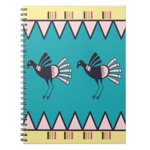 Caderno Espiral Abstrato africano art style design. Tribo desenhad