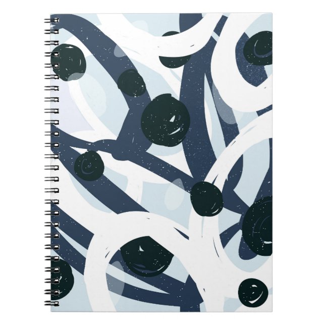 Caderno Espiral Abstrato Art: Ilustração de pintura sem costura (Frente)