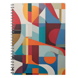 Caderno Espiral Abstrato Art vibrante - Desenho expressivo e color