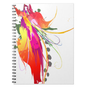 Caderno Espiral Abstrato Bird of Paradise Paint Splatters