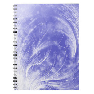 Caderno Espiral Abstrato Blue Dandelions e vagalumes