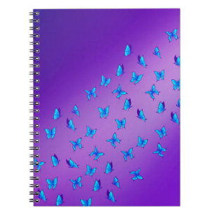 Caderno Espiral Abstrato Blue Moonbeams and Butflies
