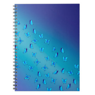 Caderno Espiral Abstrato Blue Moonbeams and Butflies