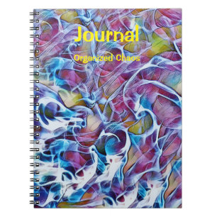Caderno Espiral Abstrato Blues Diário Caos Organizado