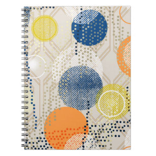 Caderno Espiral Abstrato bolinhas colorido