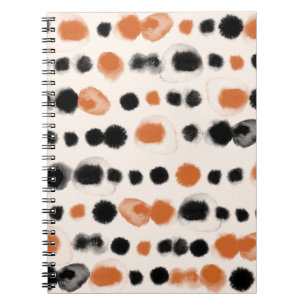Caderno Espiral Abstrato Bolinhas: Geometria de Aquarela.