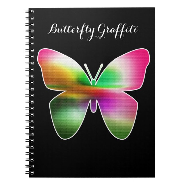 Caderno Espiral Abstrato Butterfly Colorida (Frente)