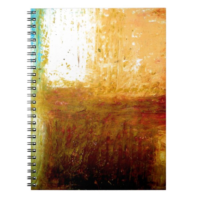 Caderno Espiral Abstrato castanho amarelo (Frente)