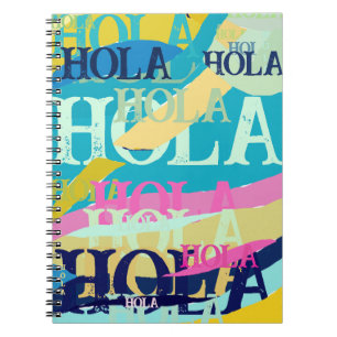 Caderno Espiral Abstrato Colorful Hola