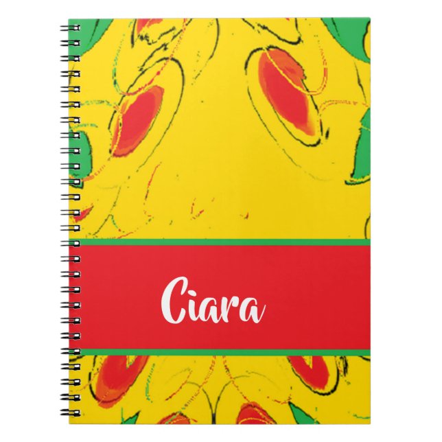 Caderno Espiral Abstrato colorida design on (Frente)