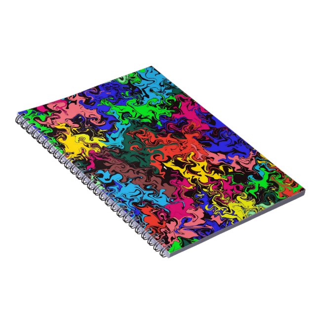 Caderno Espiral Abstrato Colorida Twirly / (Lado Direito)