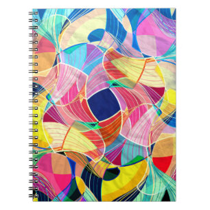 Caderno Espiral Abstrato cor d'água, fundo fantástico