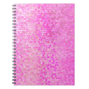 Caderno Espiral Abstrato cor-de-rosa brilhante com brilho