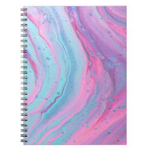 Caderno Espiral Abstrato, cor-de-rosa e verde