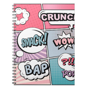 Caderno Espiral Abstrato criativo conceito de banda desenhada esti
