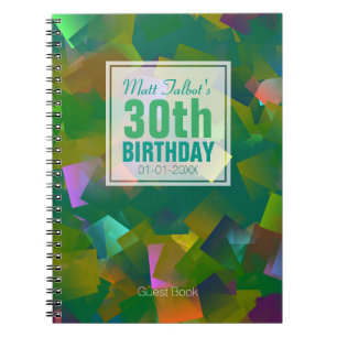 Caderno Espiral Abstrato Cubist Formas aniversário de 30 anos Livr