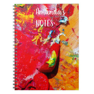 Caderno Espiral Abstrato da Paleta de Artistas Cheerful