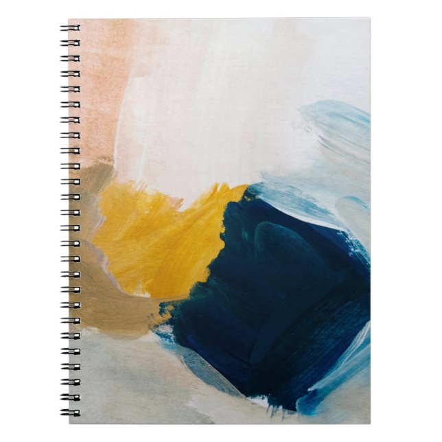 Caderno Espiral Abstrato de arte moderna. CINZAS e (Frente)
