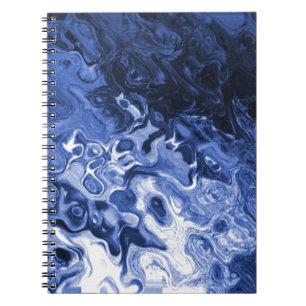 Caderno Espiral Abstrato de árvore azul