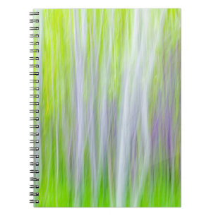 Caderno Espiral Abstrato de Árvores de Aspen Yakima River Trail,