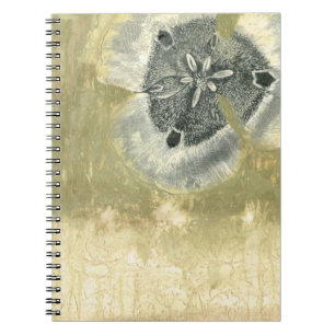 Caderno Espiral Abstrato de cabeça de Flor com Textura Plana